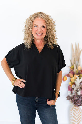 Clara Classy Solid Top - Black