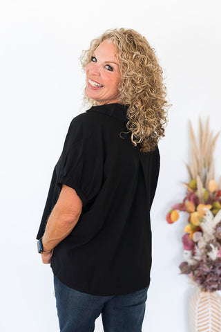 Clara Classy Solid Top - Black