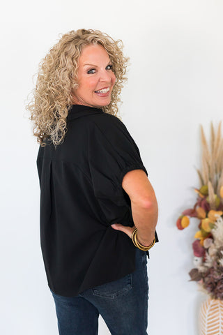 Clara Classy Solid Top - Black