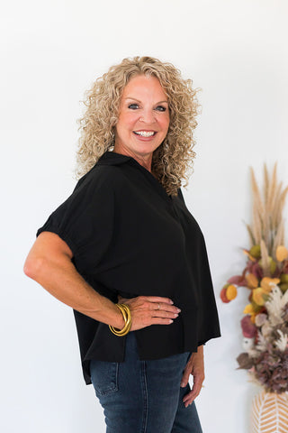 Clara Classy Solid Top - Black