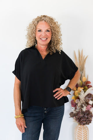 Clara Classy Solid Top - Black