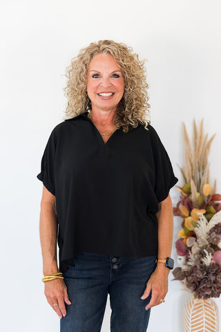 Clara Classy Solid Top - Black