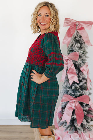 Helen Dress - Green Plaid