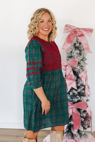 Helen Dress - Green Plaid