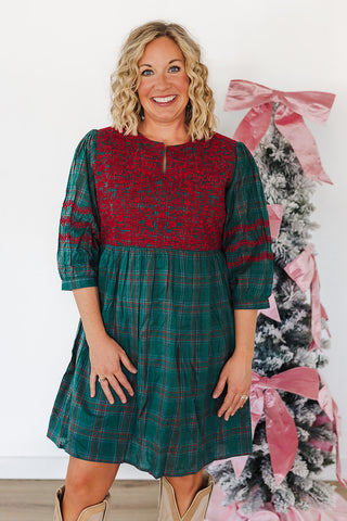Helen Dress - Green Plaid