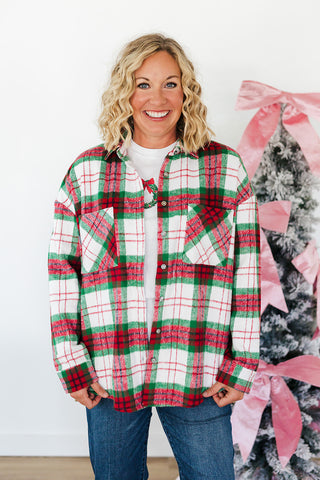 Pretty in Plaid Shacket - Red/Green