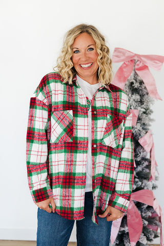 Pretty in Plaid Shacket - Red/Green