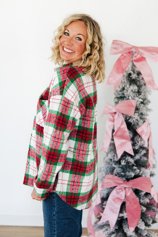 Pretty in Plaid Shacket - Red/Green