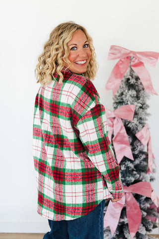 Pretty in Plaid Shacket - Red/Green