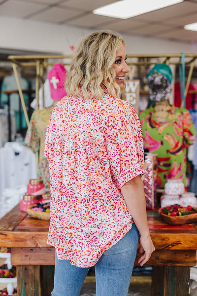 Pink Leopard Top