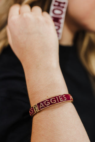 Texas A&M Aggies Enamel Hinge Bangle