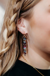 Spirit Sequin Earrings - Maroon/Gray