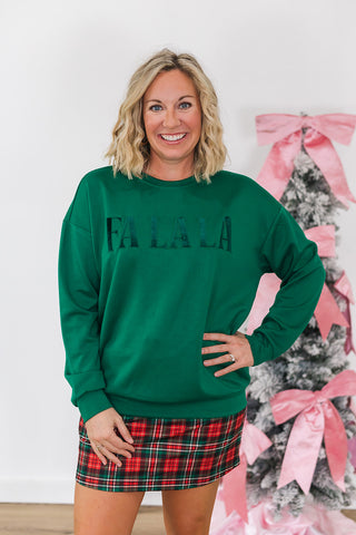 Fa La La Velvet Patch Luxe Pullover