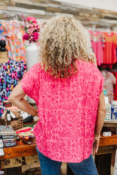 Southwest Style Top - Pink