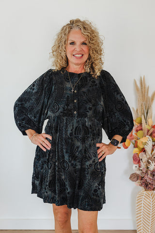 Vivid Velvet Dress - Black