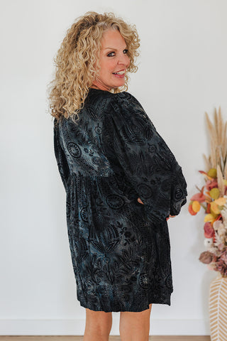 Vivid Velvet Dress - Black