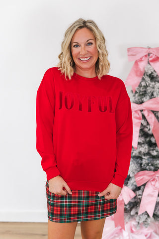 Joyful Velvet Patch Luxe Pullover