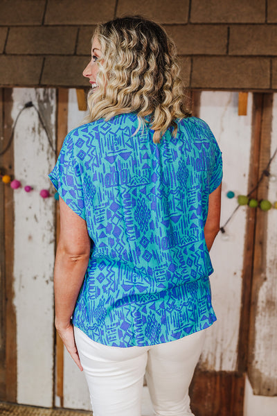 Southwest Style Top - Blue