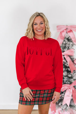 Joyful Velvet Patch Luxe Pullover