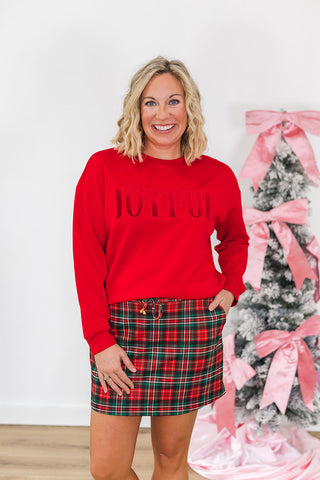 Joyful Velvet Patch Luxe Pullover