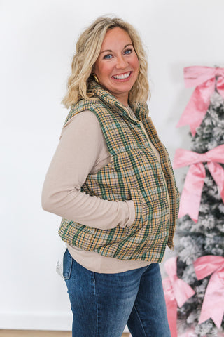 Patty Plaid Quilted Vest