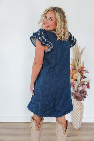 Caylee Dress - Dark Denim