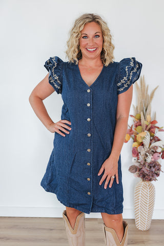 Caylee Dress - Dark Denim