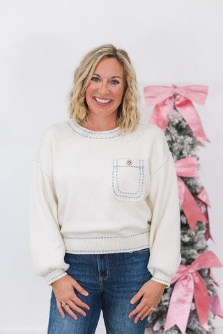 Stitch Queen Sweater - Cream