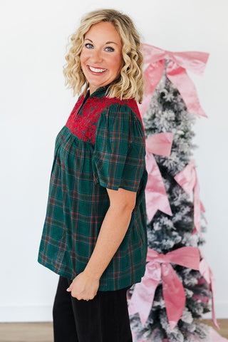 Reece Top - Green Plaid
