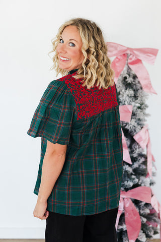 Reece Top - Green Plaid