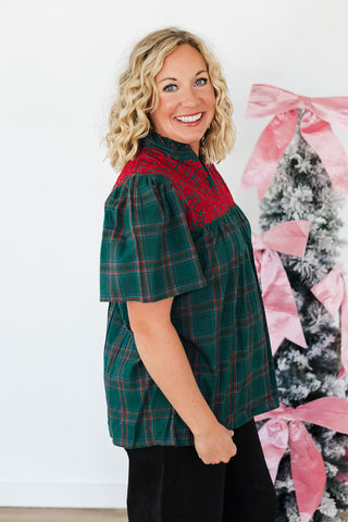Reece Top - Green Plaid