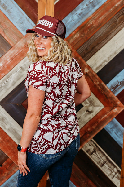 Howdy Maroon Trucker Cap