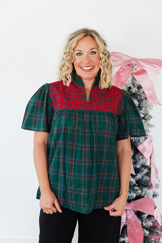 Reece Top - Green Plaid
