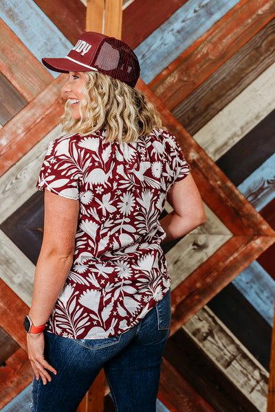 Howdy Maroon Trucker Cap