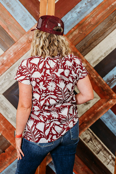 Howdy Maroon Trucker Cap