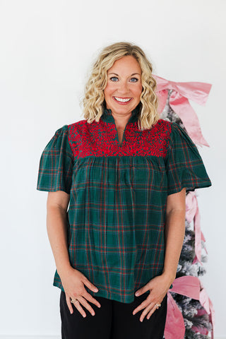 Reece Top - Green Plaid