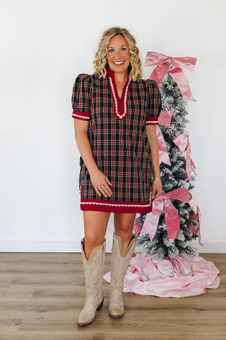 Holiday Season Dress - Navy