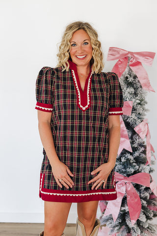 Holiday Season Dress - Navy