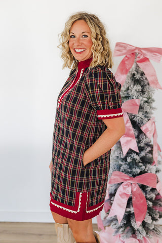 Holiday Season Dress - Navy