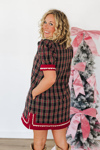 Holiday Season Dress - Navy