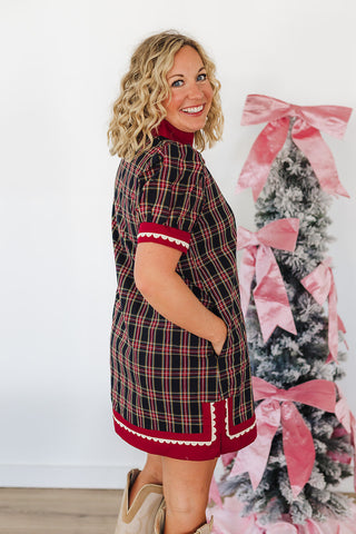 Holiday Season Dress - Navy