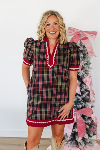 Holiday Season Dress - Navy