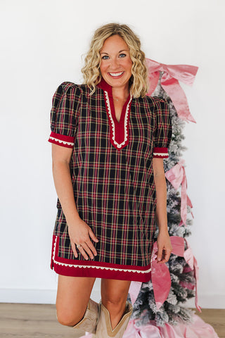 Holiday Season Dress - Navy