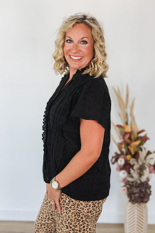 Lilly Black Eyelet Top