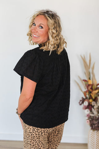 Lilly Black Eyelet Top