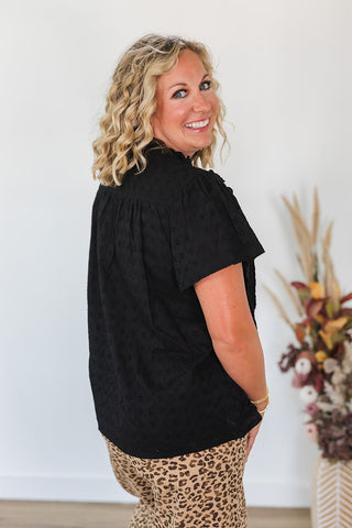 Lilly Black Eyelet Top