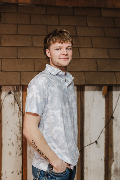 White Camo Polo | Horn Legend