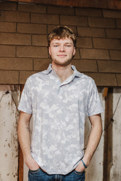 White Camo Polo | Horn Legend