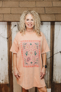 Flower Power Faded Coral Dress
