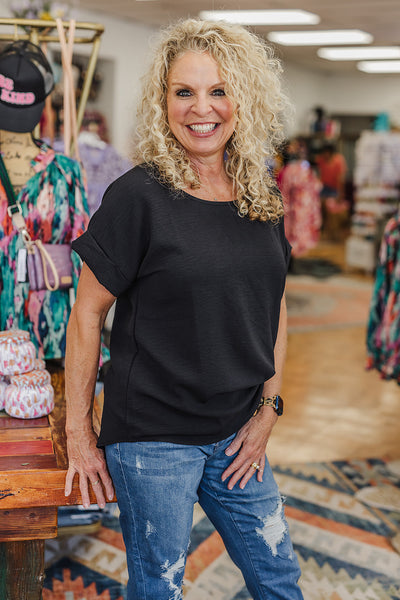 Scoop Neck Top - Black